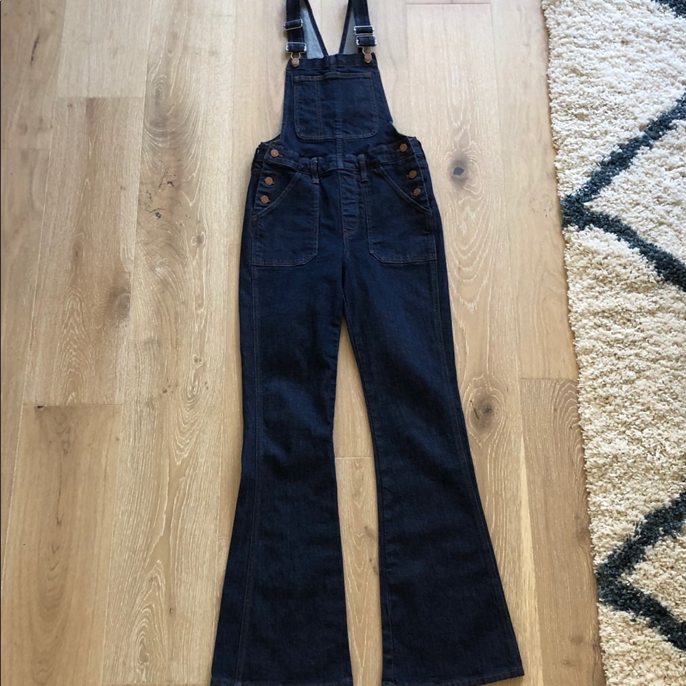 Madewell Flare Blue Jean Overalls